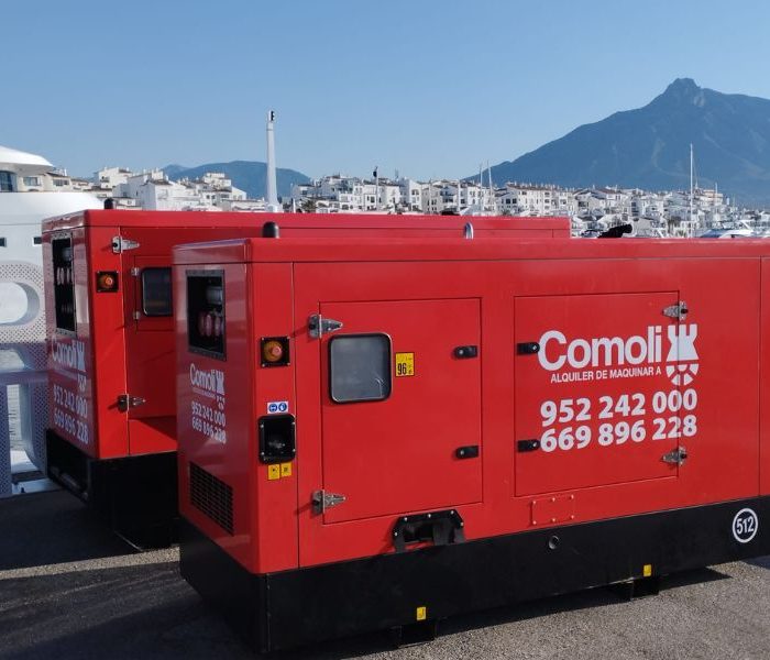 renting maquinaria grupo electrogeno en Málaga insonorizado