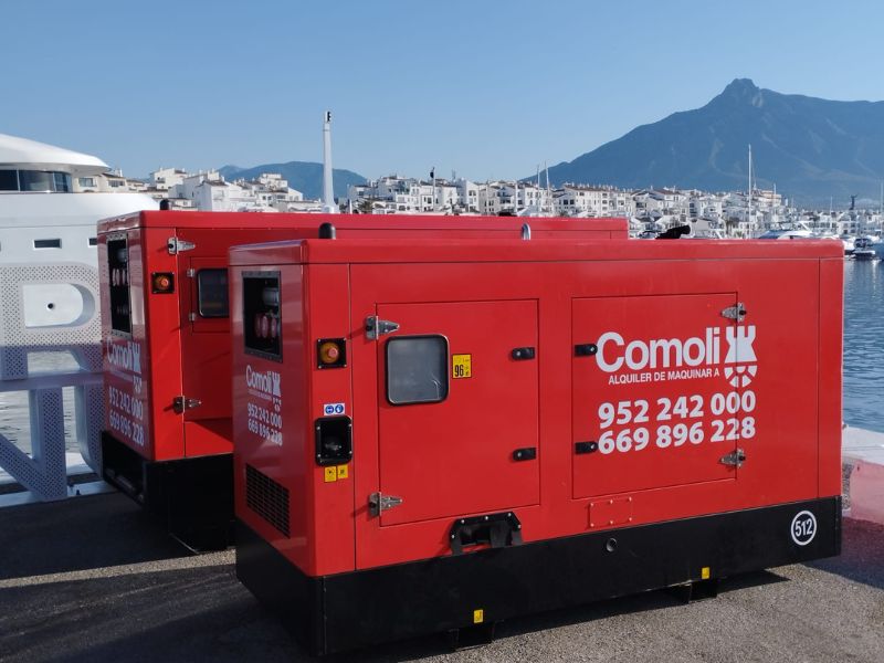 renting maquinaria grupo electrogeno en Málaga insonorizado